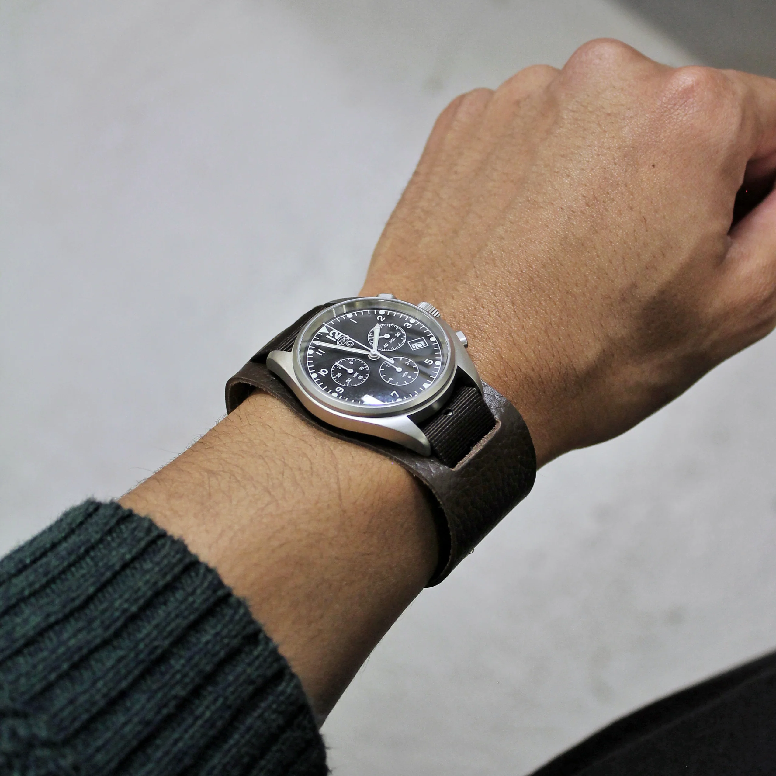 RAF-74 Leather / Nylon Watch Strap 18mm - Image 6